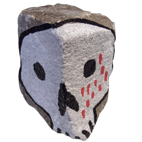 Poscas d'une tête de mort sur pavé de Berlin