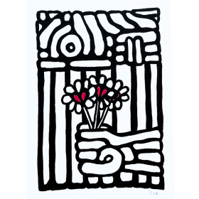 Crayon acrylique sur papier