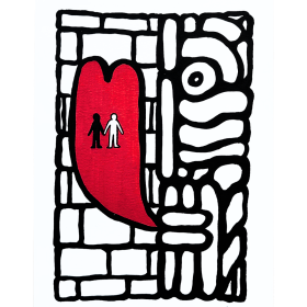 Crayon acrylique sur papier