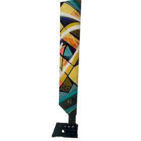 Pale s'hélicoptère peinte à la bombe aérosol bleue