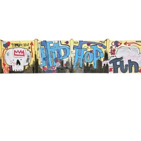 Mini mur en plâtre peint avec motif street art