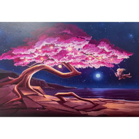 Cerisier japonais, "Sakura", grand arbre aux fleurs roses