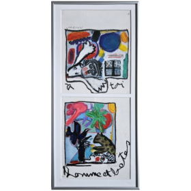 Plusieurs figures coloriées sur fond blanc