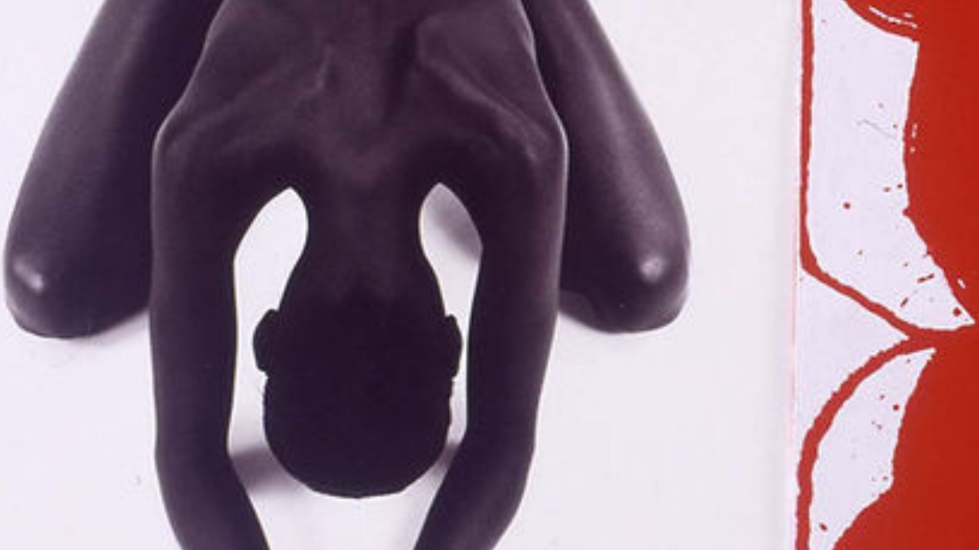 Photographie d'un corps de femme, avec des dessins abstraits à côté