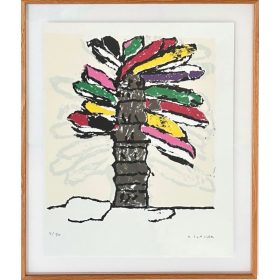 Palmier avec des branches colorées