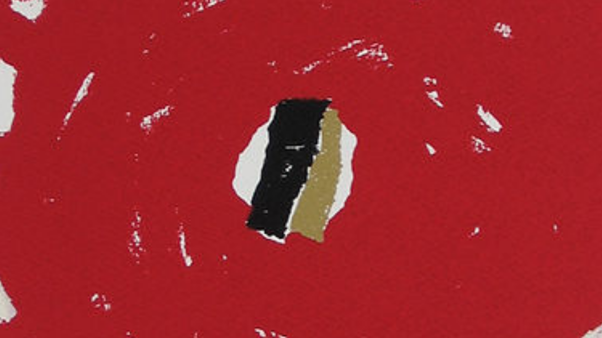 Impression de formes rondes, représentant une planète, principalement rouge, sur un fond blanc.