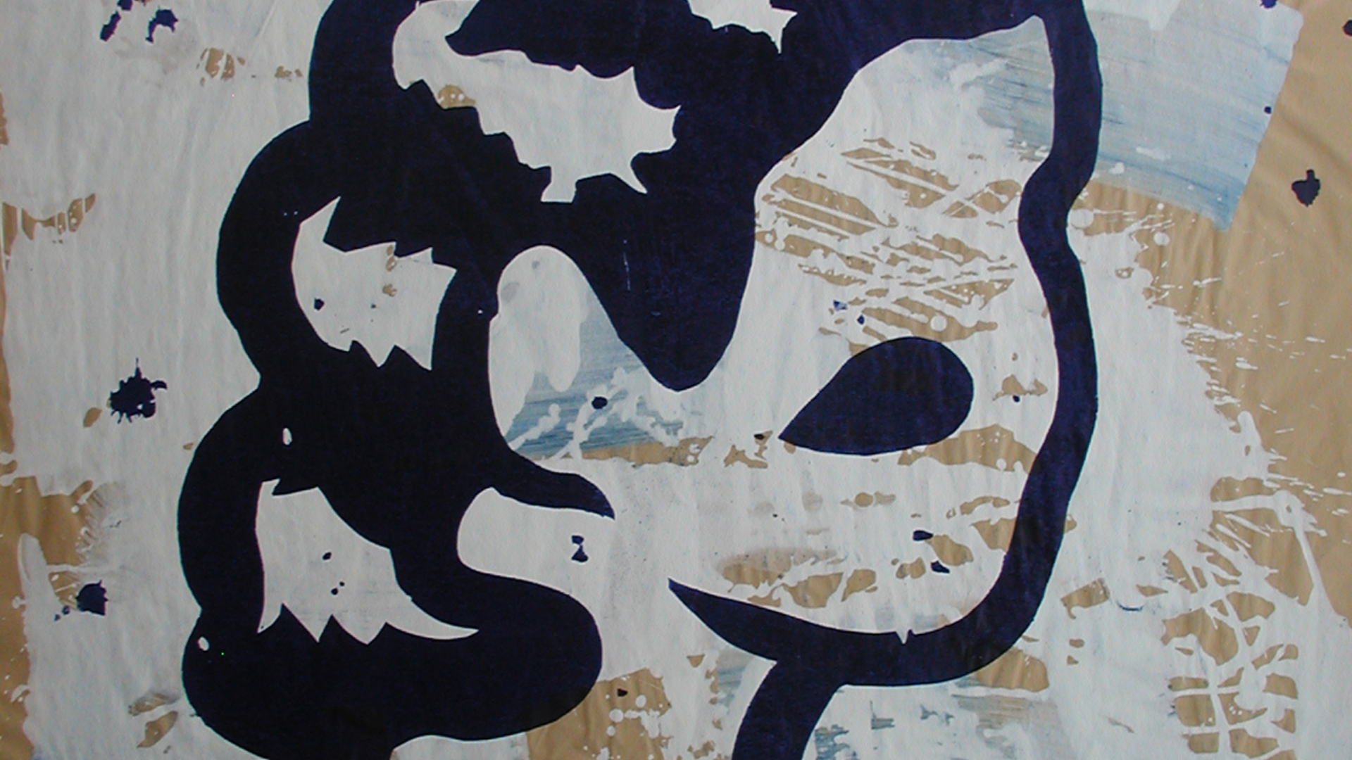 Gravure sur bois d'une tête de femme sans visage