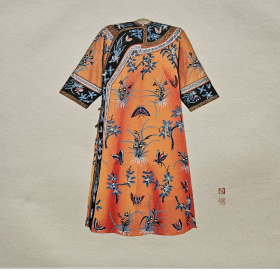 Costume chinois à motifs