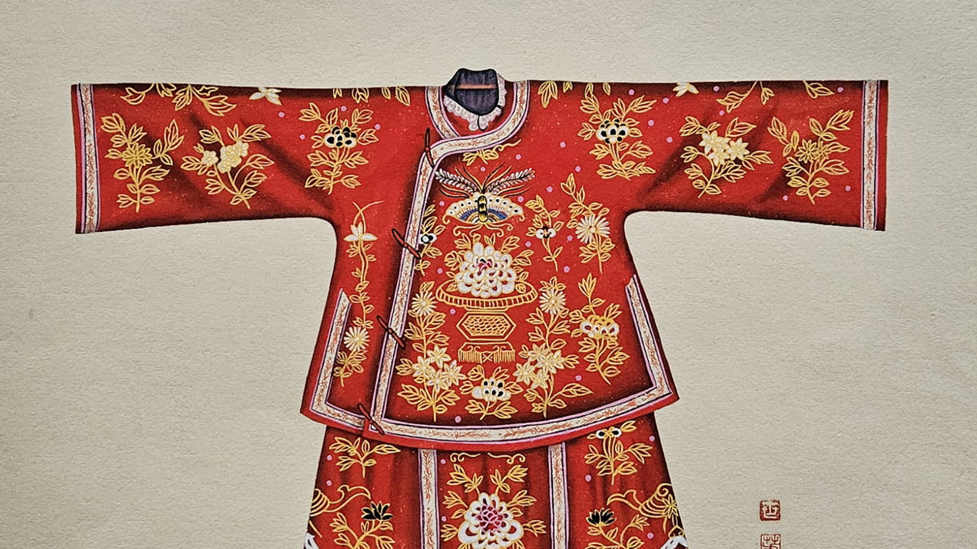 Costume chinois à motifs