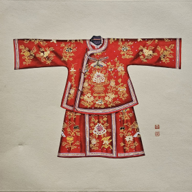 Costume chinois à motifs