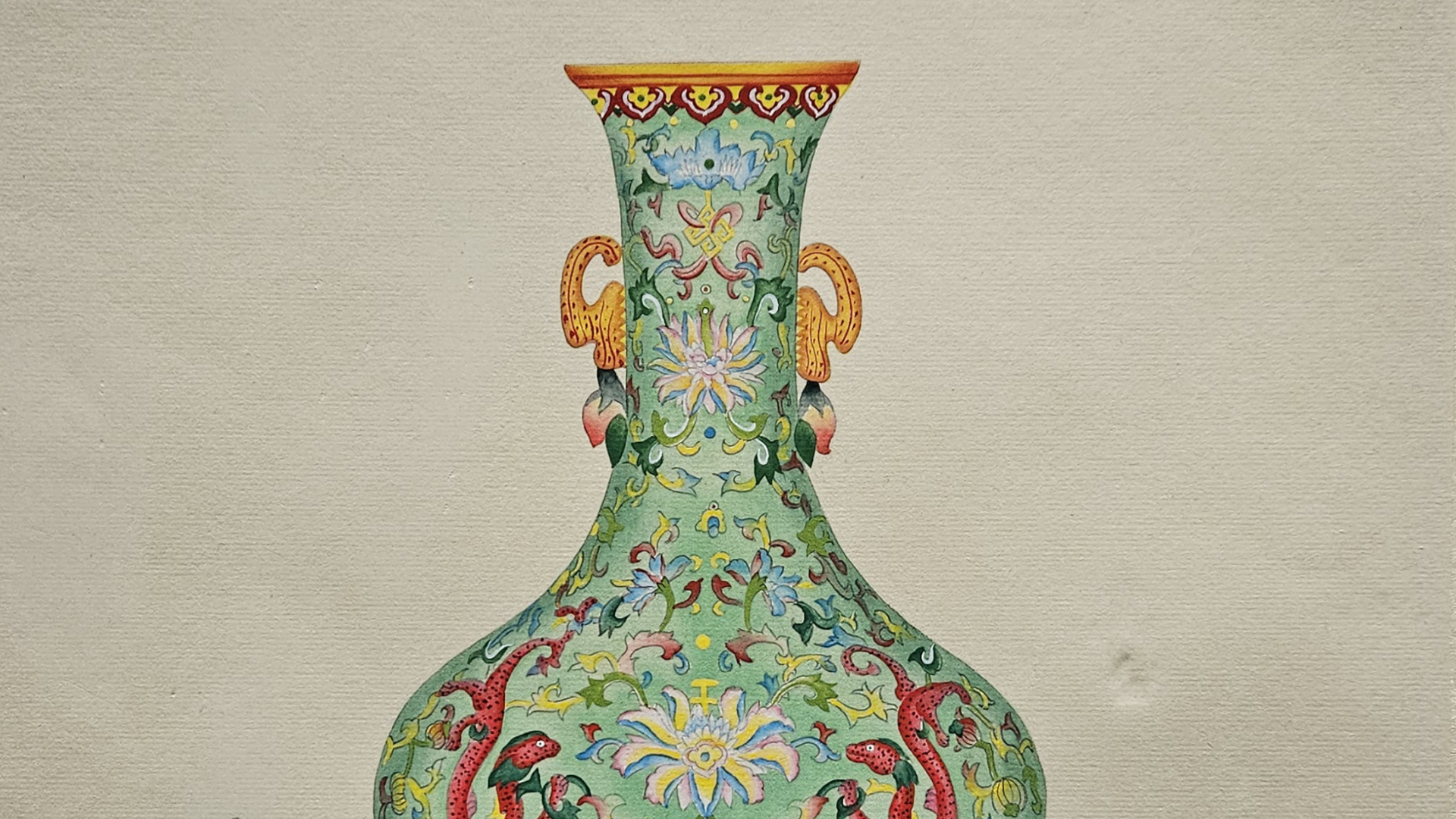 Vase chinois avec des motifs