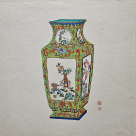 Vase chinois avec des motifs